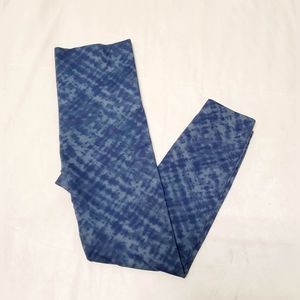Spanx Look At Me Now Seamless Leggings Blue Tie Dye Size Large